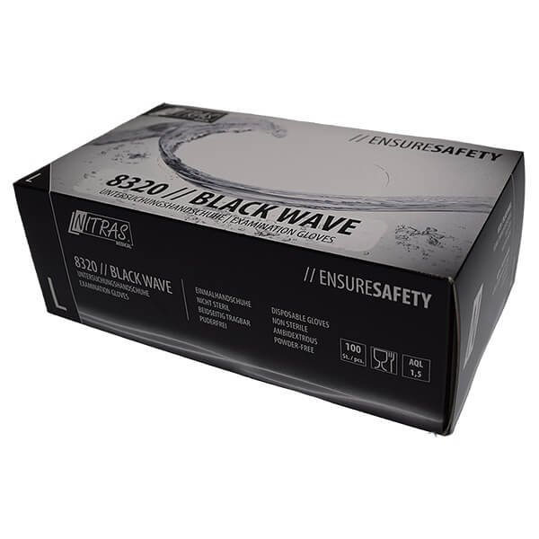 NITRAS BLACK WAVE, Schutz- und Kochhandschuhe schwarz