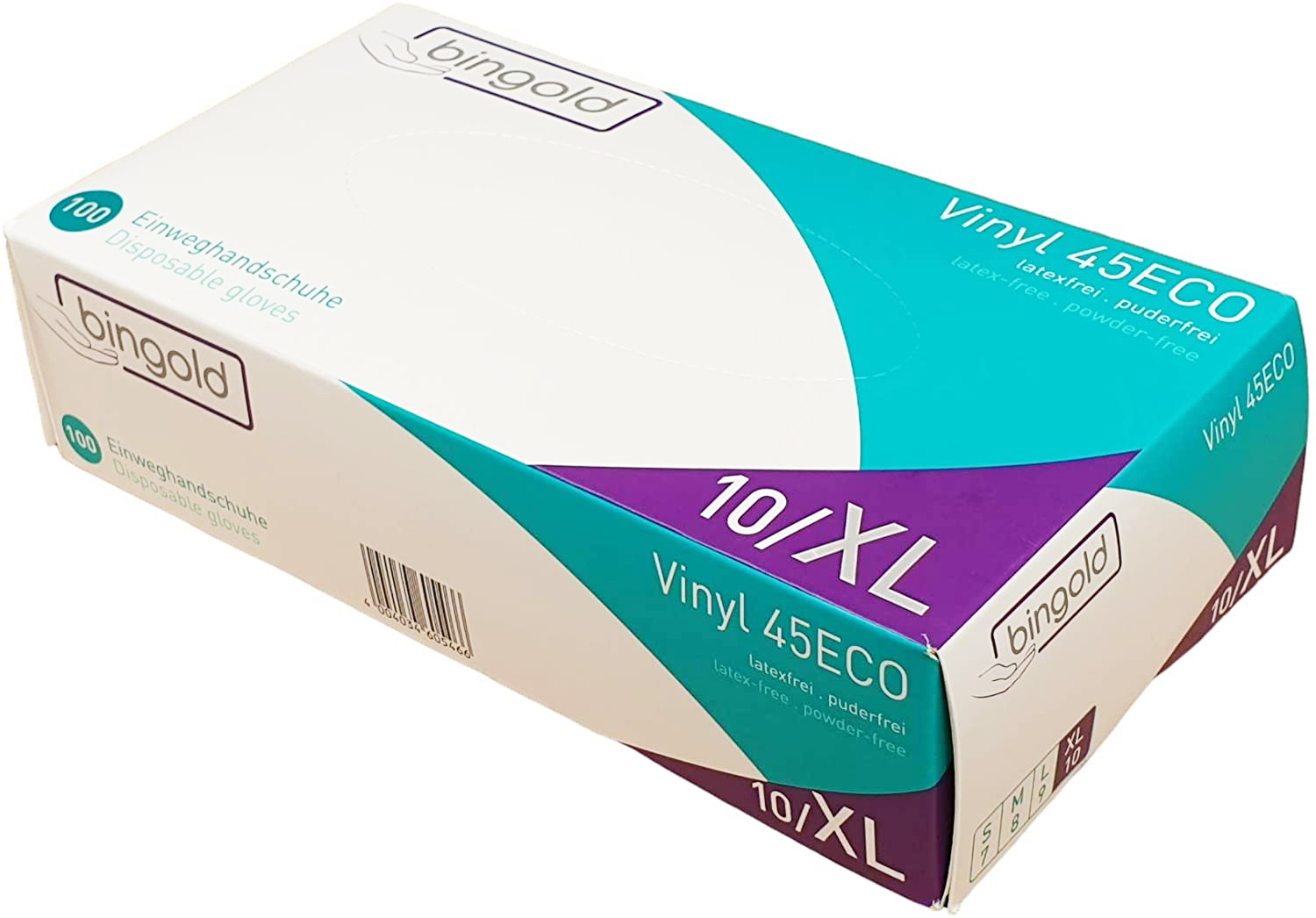 Vinyl Handschuhe Bingold 45 Eco, latexfrei 100Stk.