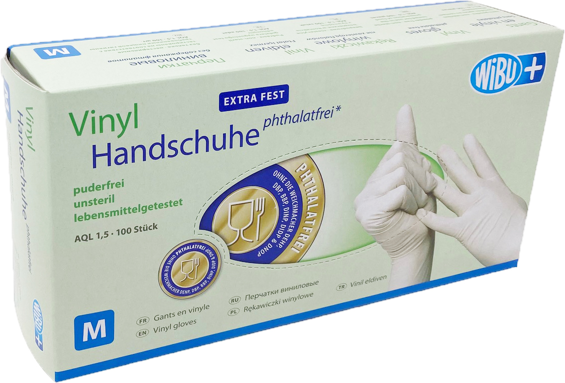 WiBUplus Vinyl Einmalhandschuhe phthalatfrei
