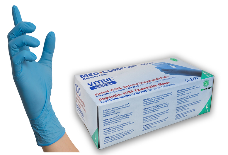 Vitril Handschuhe blau, Vinyl-Nitril Schutzhandschuh