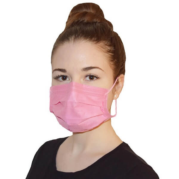 Medizinischer Mundschutz rosa, 3-lagig Typ II-R