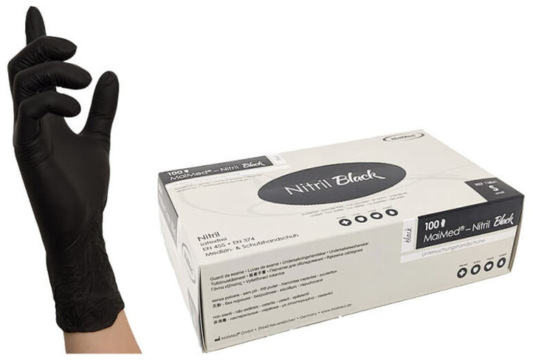 MaiMed Nitril Black, Schutz- und Tattoohandschuh