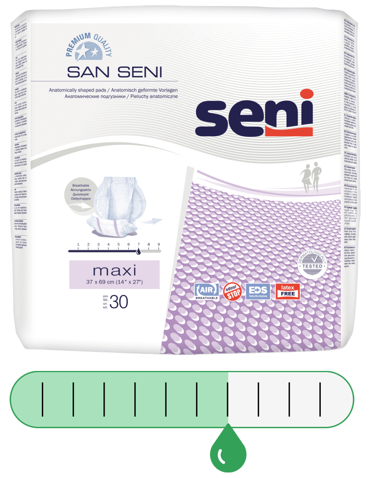 Seni San Maxi, Atmungsaktive Inkontinenzvorlagen