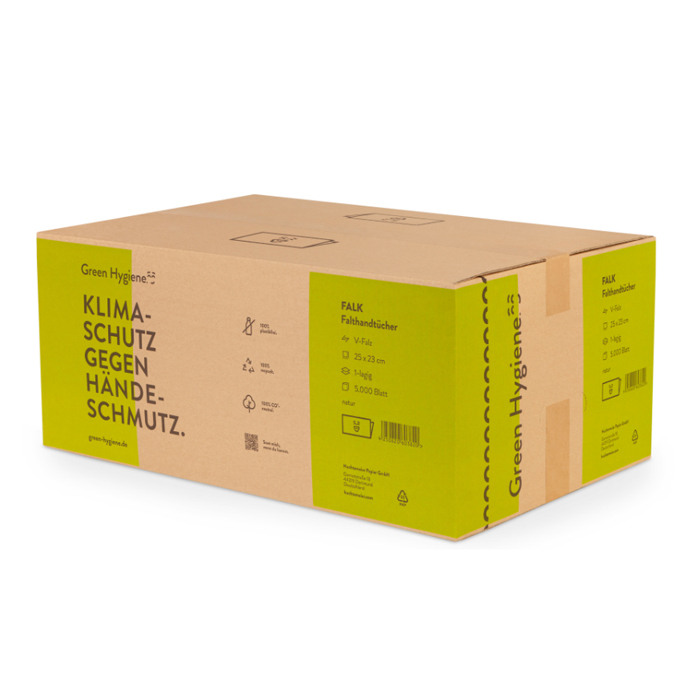 Green Hygiene® FALK Falthandtücher 1-lagig, Z-Falz, 25x 23cm