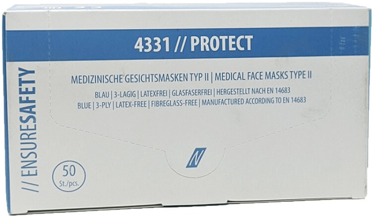 OP-Gesichtsmaske Mundschutz, 3-lagig Protect TYP IIR