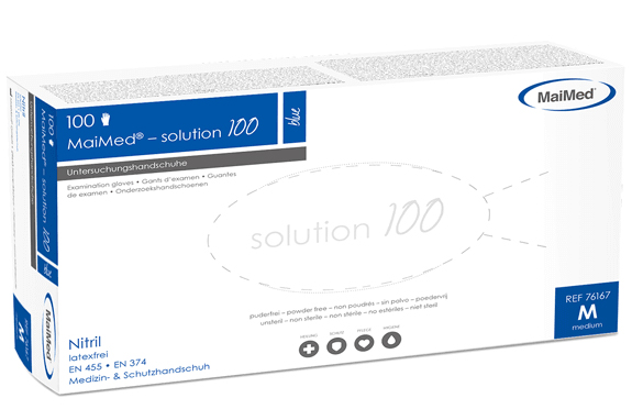 Nitrilhandschuhe blau, MaiMed solution 100 blue