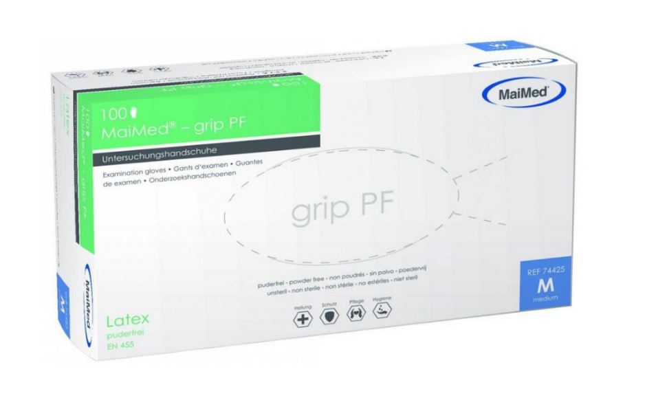 MaiMed Grip PF, Einmalhandschuhe aus Latex - S