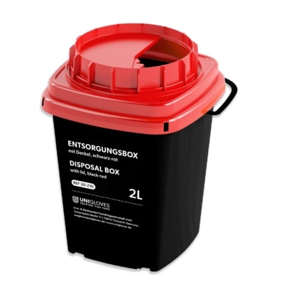 UNIGLOVES Entsorgungsbox schwarz - 2 Liter