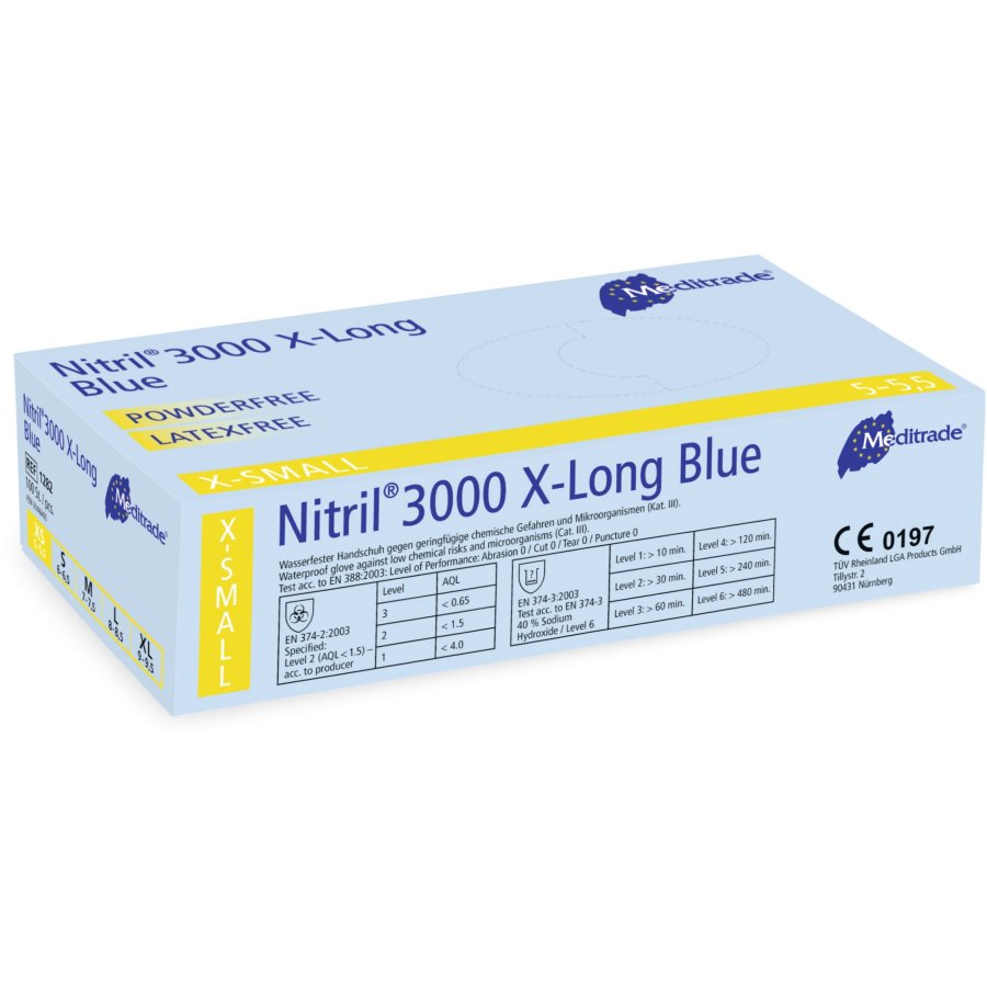 Meditrade Nitril 3000 blau x-long