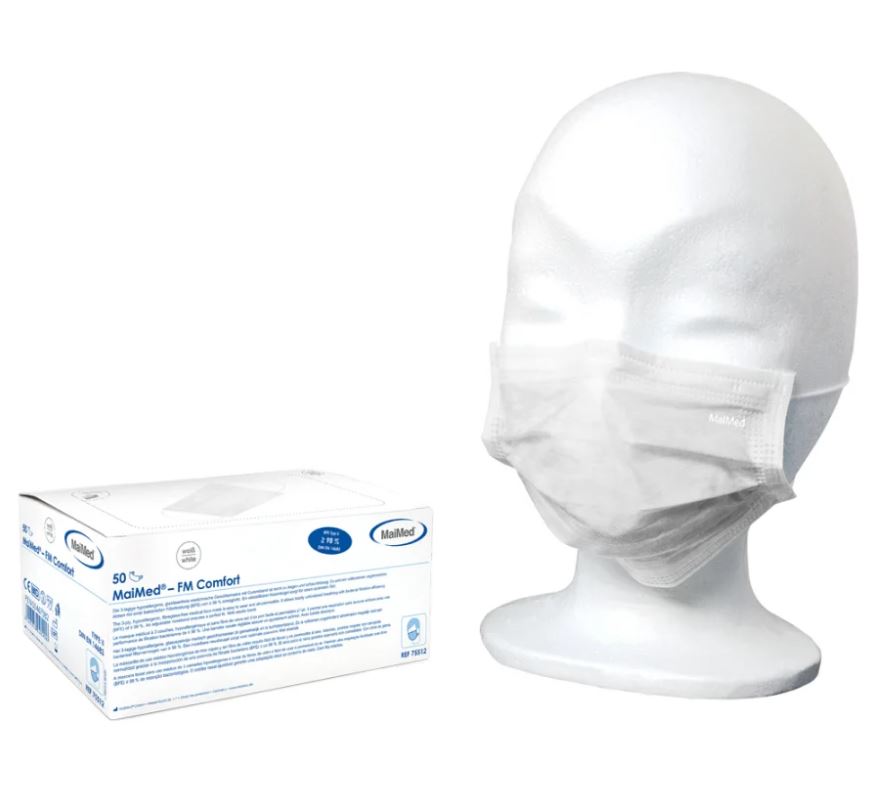 MaiMed FM Comfort, Medizinische Schutzmasken, 3-lagig - weiß