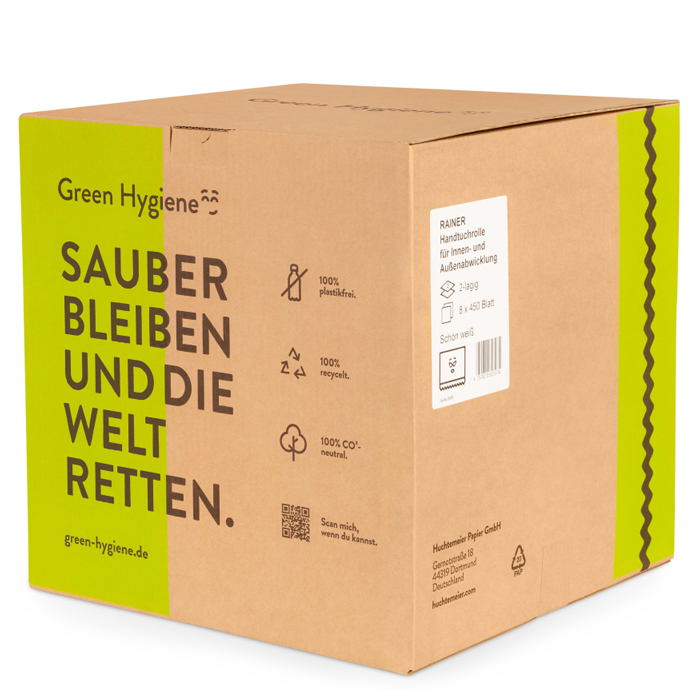 Green Hygiene RAINER Handtuchrolle 2-lagig Innenabwickluing