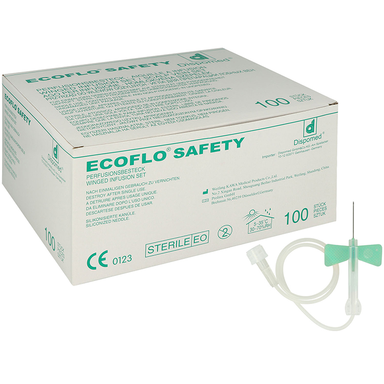 ECOFLO-Safety Perfusionsbesteck 21G x 3/4. 0.8 x 19 mm