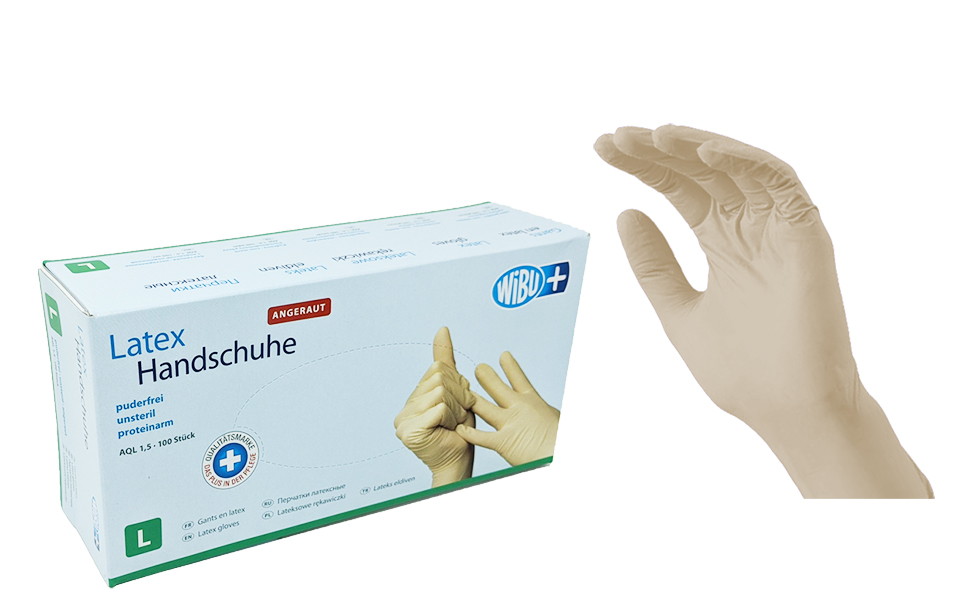 WiBUplus Latex-Handschuhe rau, puderfrei