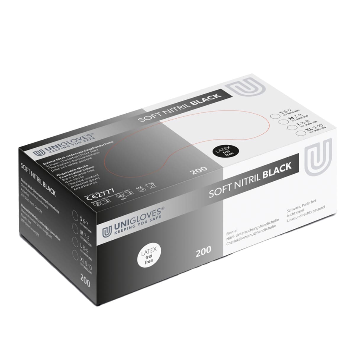Unigloves Soft Nitril Black 200