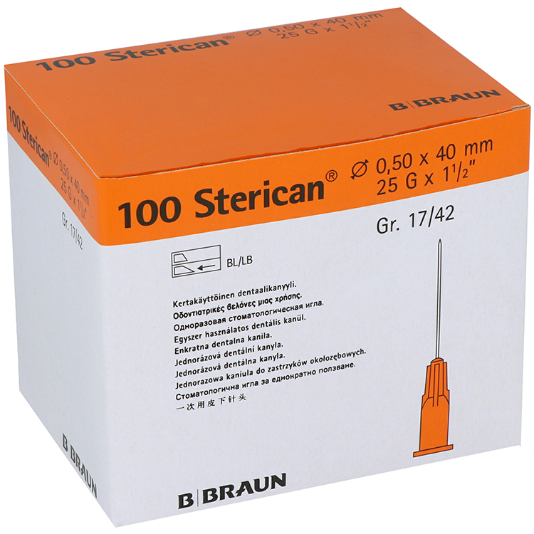 STERICAN Kanülen 17/42 - G 25 x 1.5 Zoll /0.50 x 40 mm