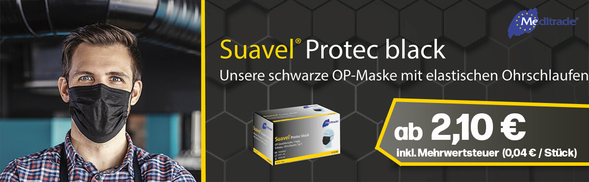 medizinische Schutzmaske Protect Black 3 lagig 