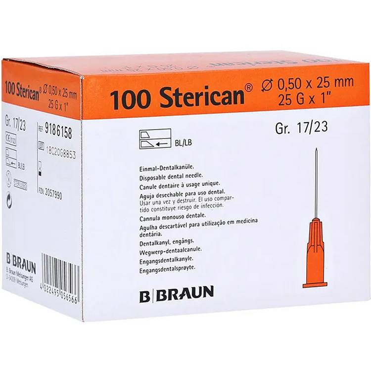 STERICAN Einmal-Kanülen Gr. 17/23 orange- 0.50 x 25 mm